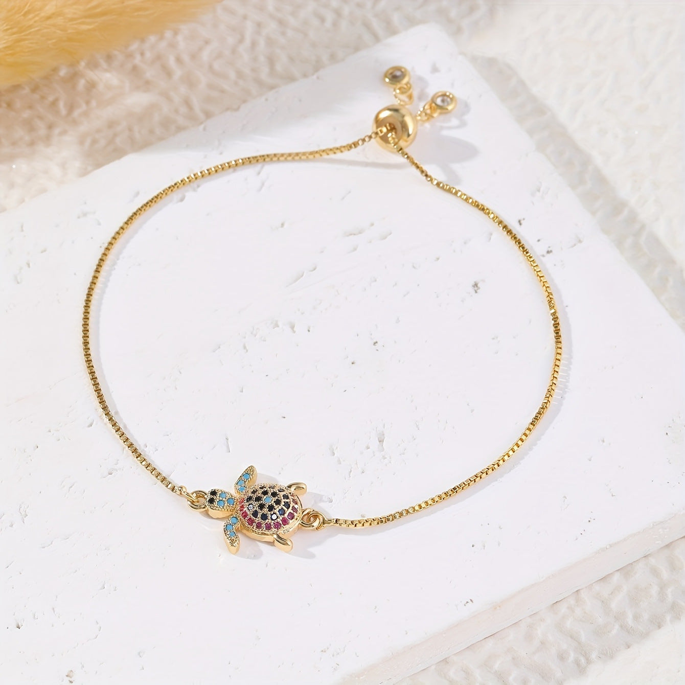 Adjustable Sparkling Turtle Bracelet