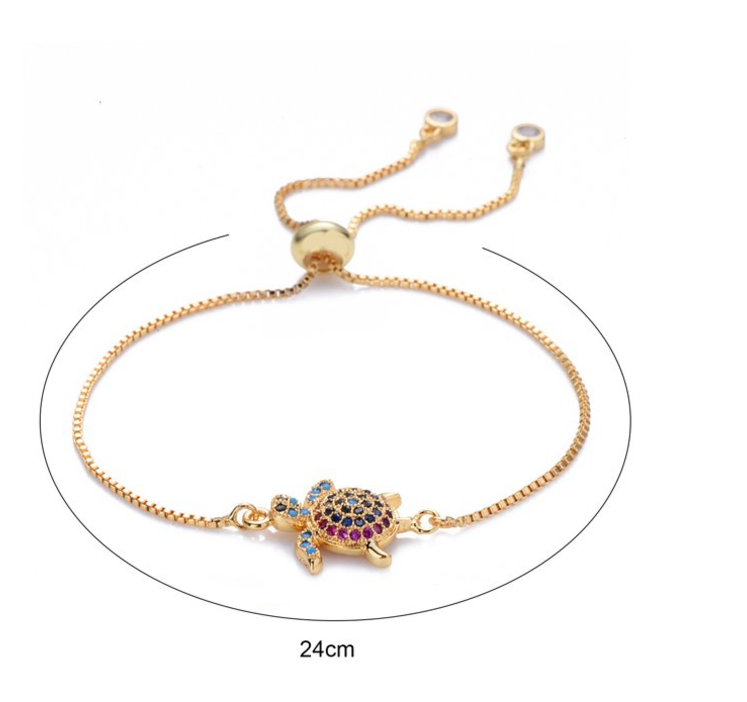 Adjustable Sparkling Turtle Bracelet