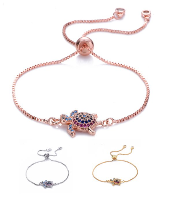 Adjustable Sparkling Turtle Bracelet
