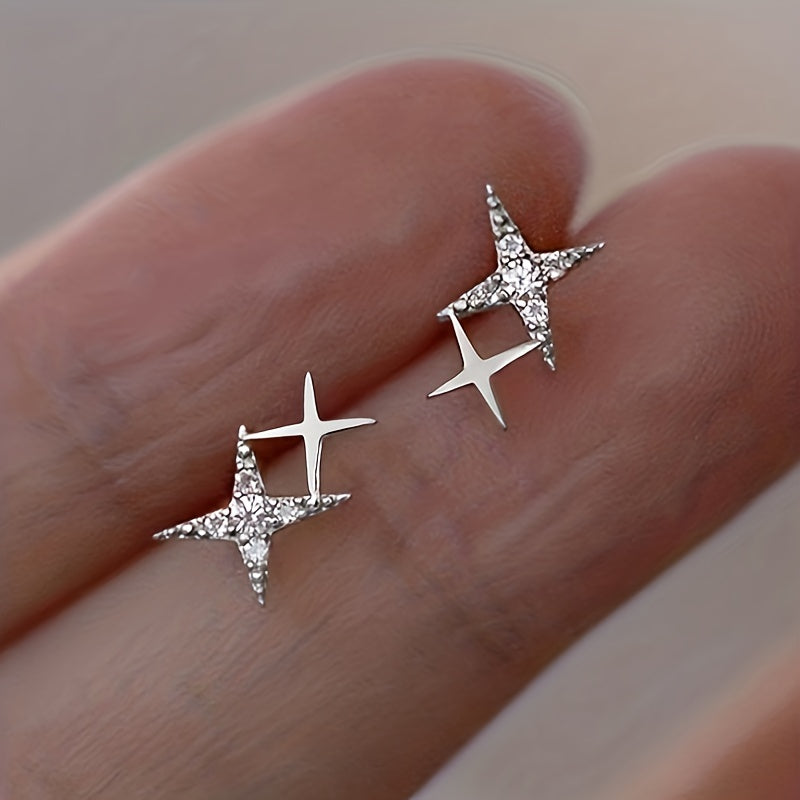 Minimalist Double Star Earrings