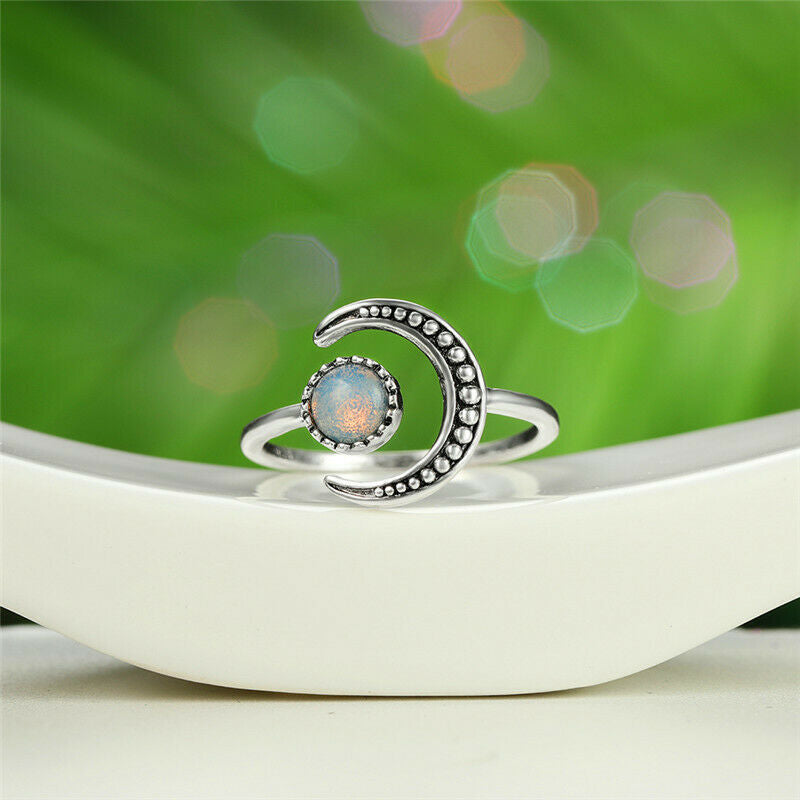 Moonstone Open Adjustable Ring