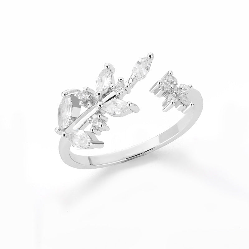 Zircon Leaves Open Rings