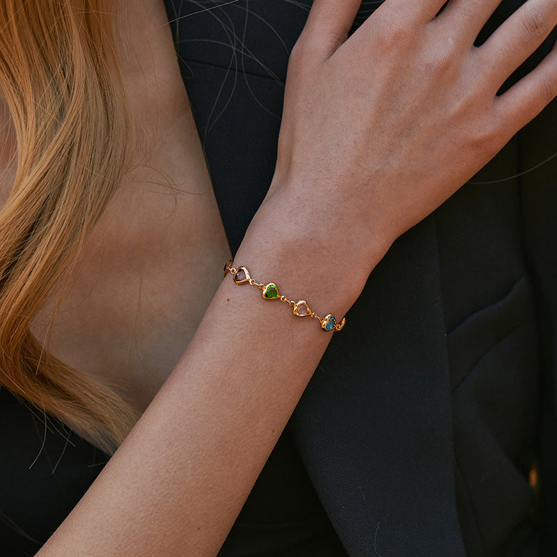 Colorful Heart Design Bracelet